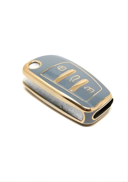 Audi Gray Gold Nano Key Cover For A1, A3, A4, A5, A6, A7, Q3, Q5, Q7 - 2