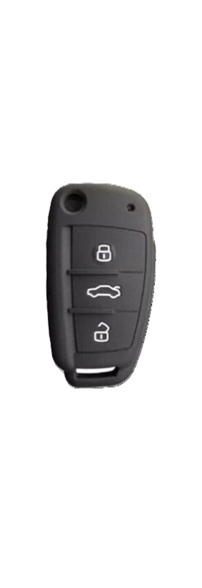 Audi Key Cover Black Silicone Protective Case Durable and Flexible Design Compatible with A1, A3, A4, A6, Q7 Models - 1