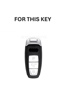 Audi Luxury Black Gold Nano Key Cover for A3, A6L, A7, A8, Q8, E-Tron C8, D5 (2021–2022 Models) - 2