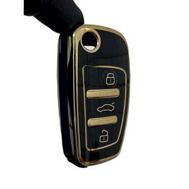 Audi Luxury Nano Key Cover Black Gold for A1 A3 A4 A5 A6 A7 Q3 Q5 Q7 - 1