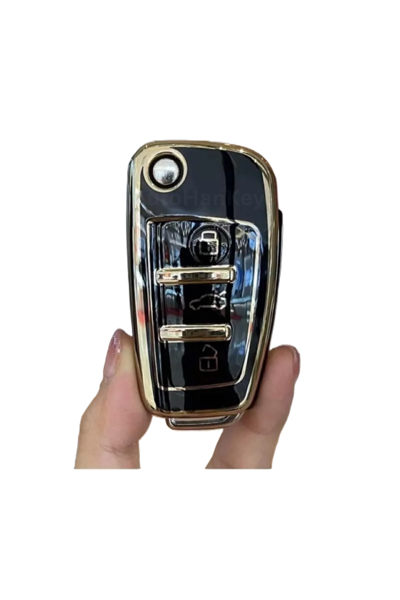 Audi Luxury Nano Key Cover Black Gold for A1 A3 A4 A5 A6 A7 Q3 Q5 Q7 - 2