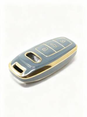 Audi Luxury Nano Key Cover, Gray-Gold, Premium Protection, Compatible with A3, A6, A7, A8, E-Tron, Q8, C8 Models - 2