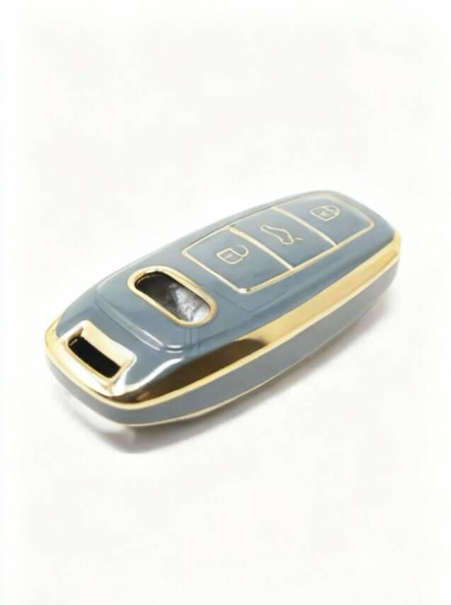 Audi Luxury Nano Key Cover, Gray-Gold, Premium Protection, Compatible with A3, A6, A7, A8, E-Tron, Q8, C8 Models - 2
