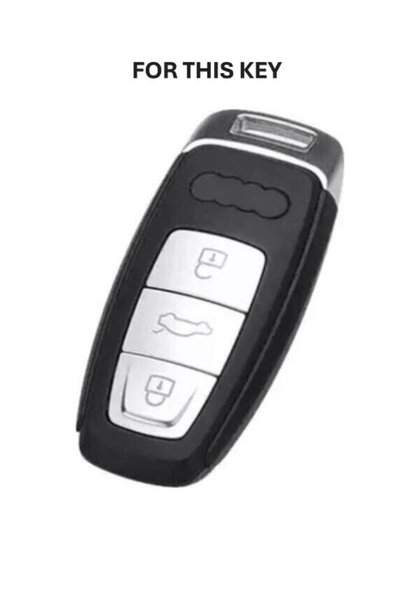 Audi Nano Key Cover, White-Gold, Compatible with A3 (2021-2022), A6L, A7, A8, Q8, E-Tron, C8, D5 Models, Luxury Protective Case - 2