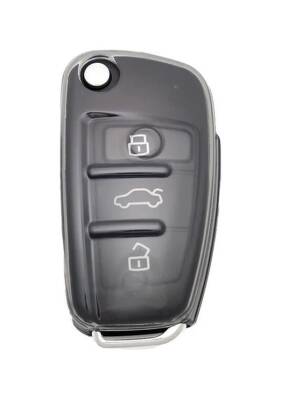 Audi Transparent Anthracite Key Protective Cover, Compatible with A1, A3, A4, A5, A6, A7, Q3, Q5, Q7 Models - Audi