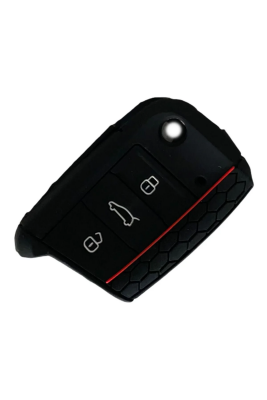Black Honeycomb Silicone Key Cover for Volkswagen Compatible with Golf 7, Polo, Tiguan, Seat, and Skoda - 2