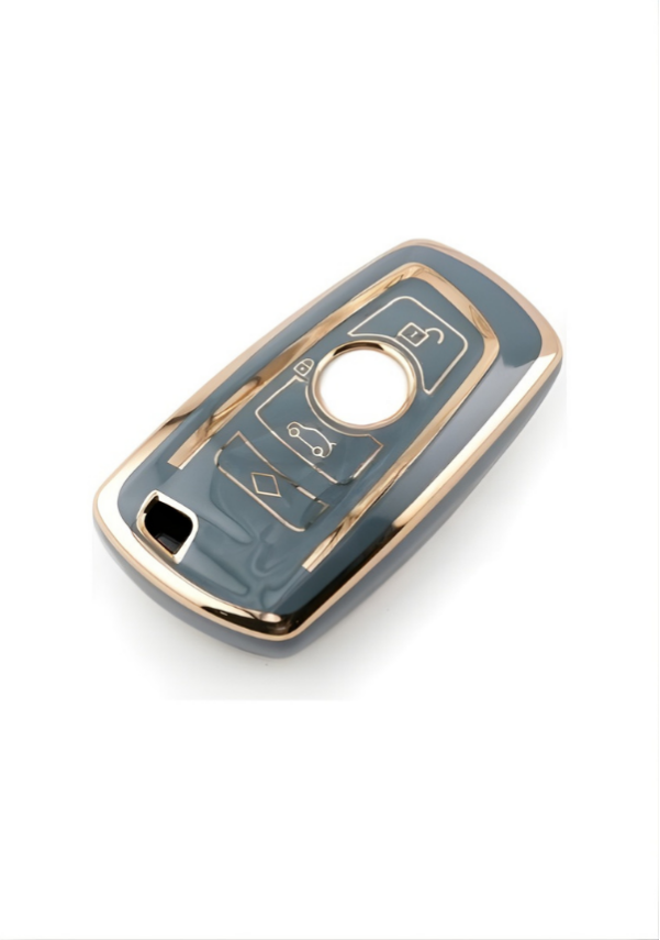 BMW Key Cover, Gray-Gold, Nano Coating, Compatible with 1, 3, 5, 7 Series, X1, X3, X4, X5, F10, F15, F16, F20, F30, F18, F25, M3, M4 Models, Luxury Protective Case - 2