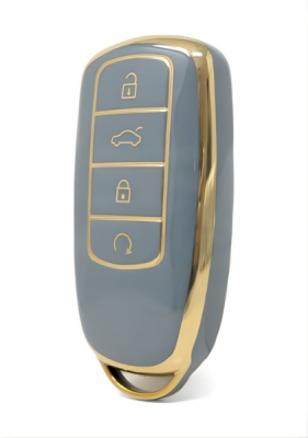 Chery Luxury Gray Gold Nano Protective Key Cover For Tiggo 8 Pro, Omoda 5, Tiggo 7 Avantgarde - Chery