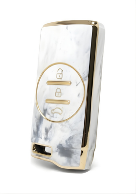 Chery Tiggo 7 Pro Key Cover, Marble Pattern, 3-Button Smart Model, Nano Coating, Luxury Protective Case - Chery