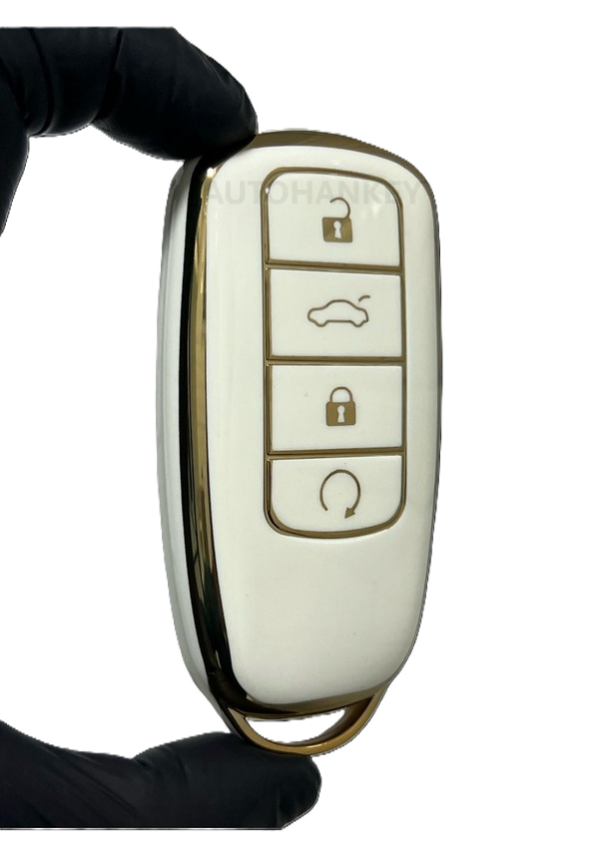Chery Tiggo 8 Pro White Gold Nano Premium Quality Smart Key Case 3 Buttons - 2