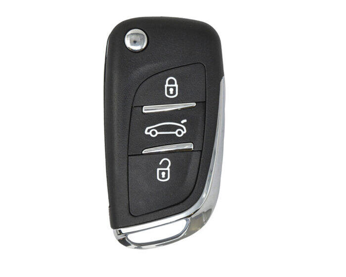 Citroen 3 Buttons Flip Key Shell Remote Case with Battery Holder - 1