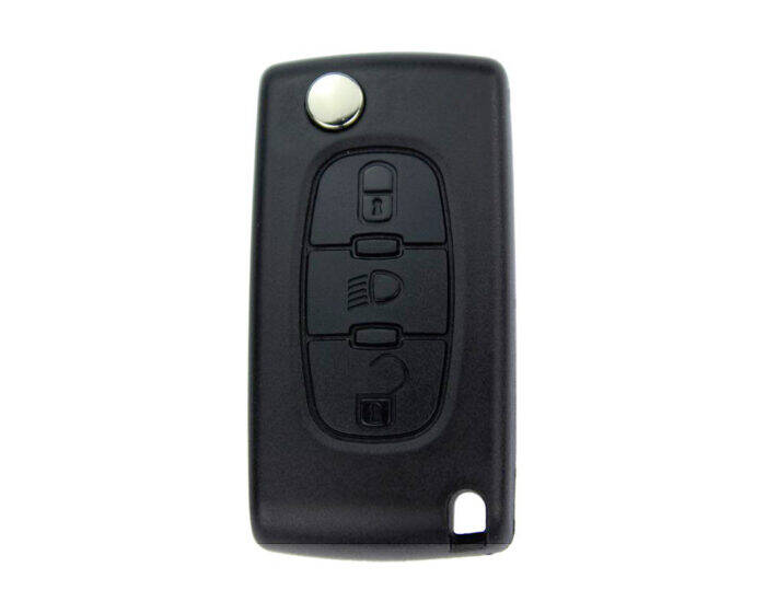 Citroen 3 Buttons Key Shell Remote Case Light Button No Battery Holder - 1
