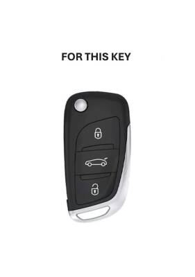 Citroen-Peugeot Luxury Gold White Nano Protective Key Cover For C1, C2, C3, C4, C5, 306, 407, 807, DS, DS4, DS6 - 2