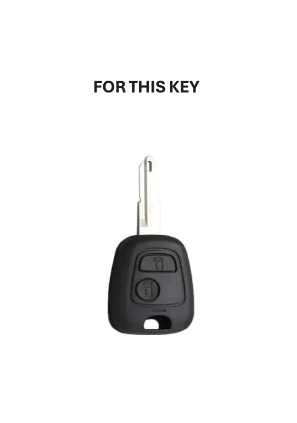  Citroen-Peugeot Nano Key Cover, Black-Silver, Compatible with 106, 107, 206, 207, 306, 307, 406, 407, C1, C4 - 3
