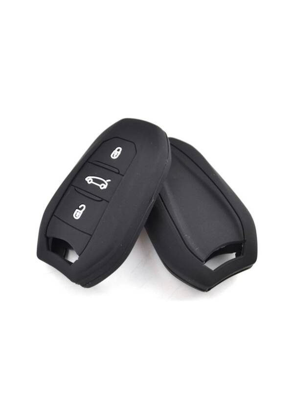 Citroen Premium Silicone Key Cover, Black, 3 Buttons, Compatible with Keyless Start – Fits C3 Aircross, C4, C5 Models - 1