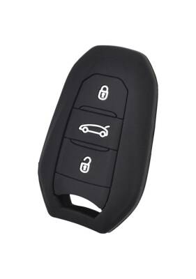 Citroen Premium Silicone Key Cover, Black, 3 Buttons, Compatible with Keyless Start – Fits C3 Aircross, C4, C5 Models - 2