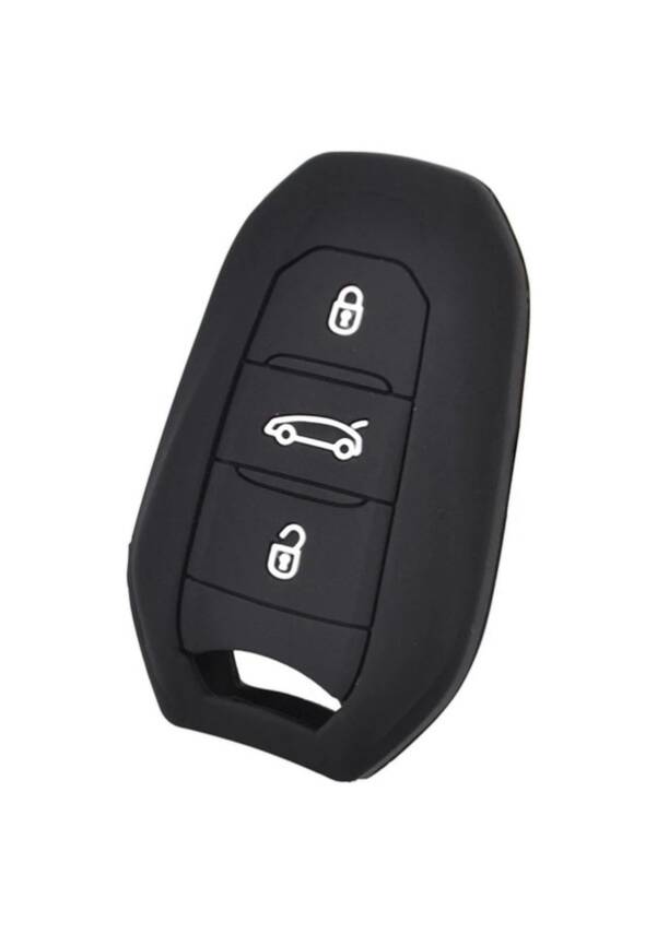 Citroen Premium Silicone Key Cover, Black, 3 Buttons, Compatible with Keyless Start – Fits C3 Aircross, C4, C5 Models - 2