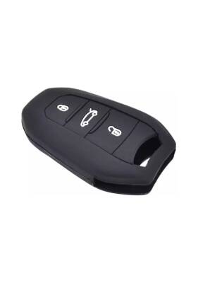 Citroen Premium Silicone Key Cover, Black, 3 Buttons, Compatible with Keyless Start – Fits C3 Aircross, C4, C5 Models - 3