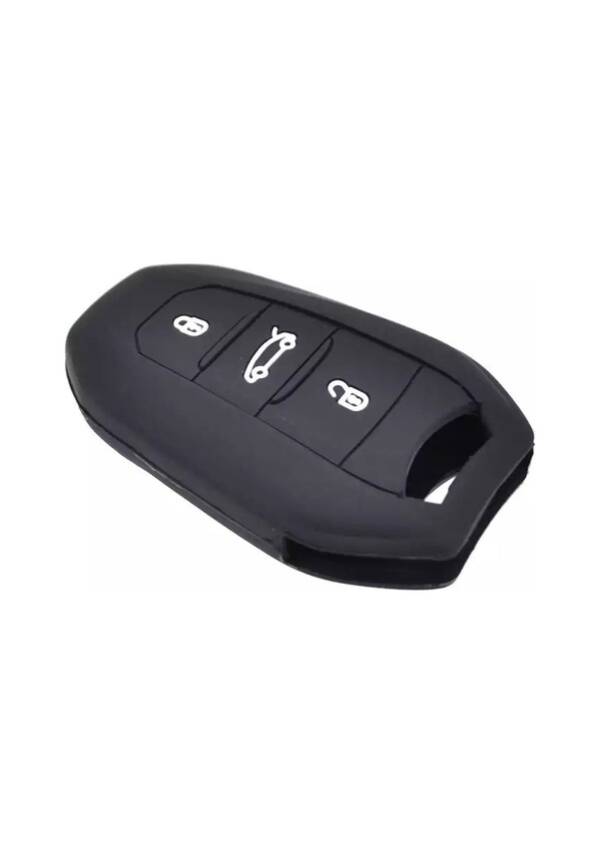 Citroen Premium Silicone Key Cover, Black, 3 Buttons, Compatible with Keyless Start – Fits C3 Aircross, C4, C5 Models - 3