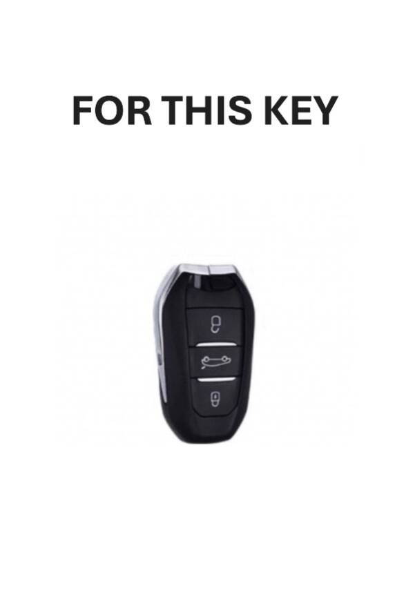 Citroen Premium Silicone Key Cover, Black, 3 Buttons, Compatible with Keyless Start – Fits C3 Aircross, C4, C5 Models - 4