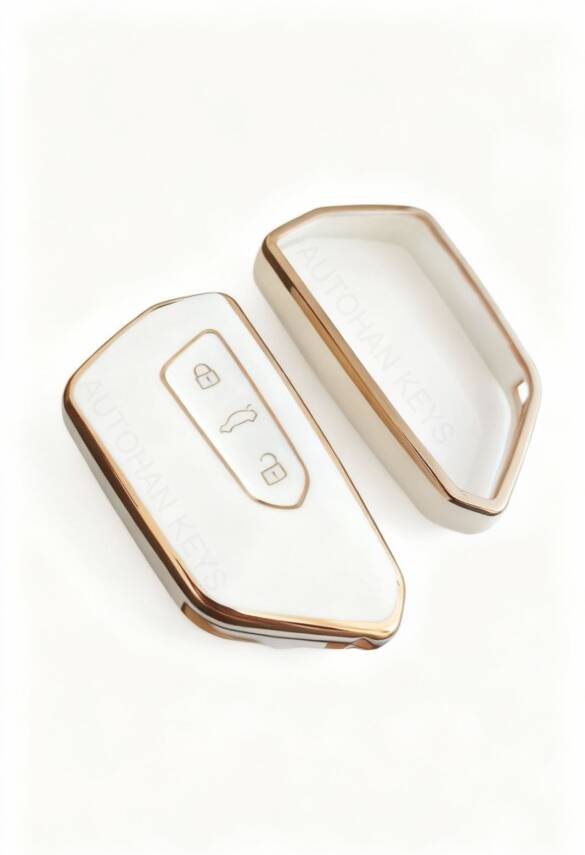 Cupra - Volkswagen Smart Key Cover Premium White Gold Compatible with Formentor and Golf 8 - 1