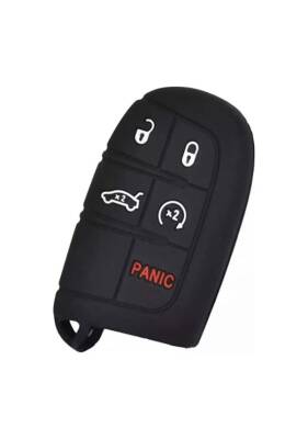 Dodge Black Silicone 5 Button Key Cover Compatible with Renegade, Grand Cherokee, Chrysler Models - 3