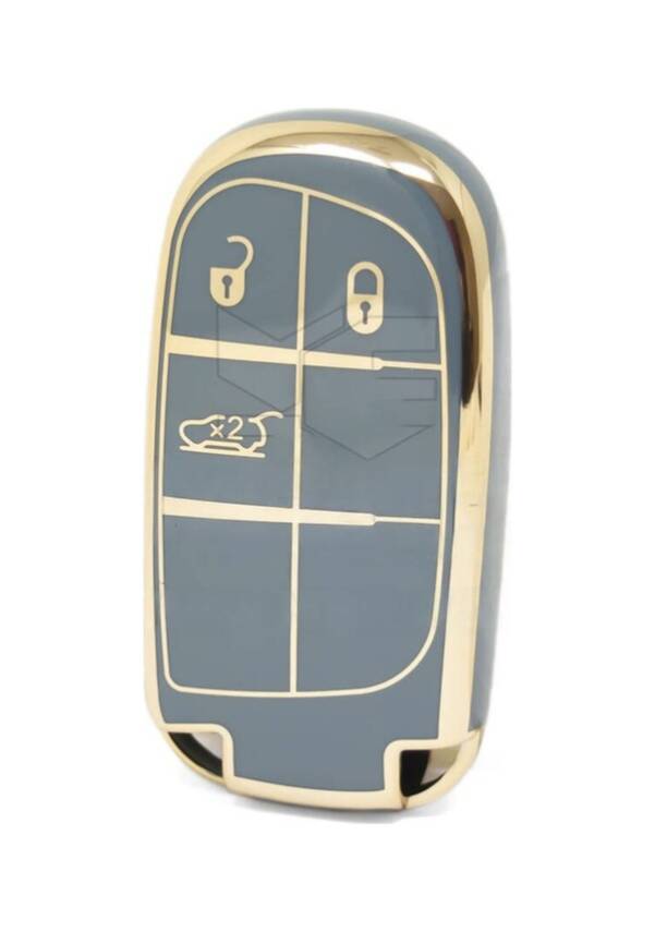 Fiat Egea Cross 500 Gray Gold Luxury Smart Key Case 3 Buttons - 1