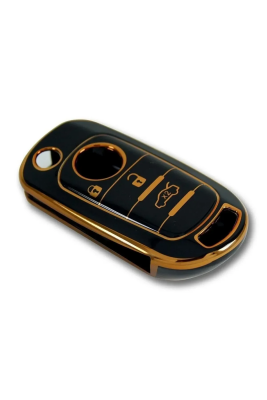 Fiat Egea Key Cover 3 Buttons Nano Protection Black Gold - 4