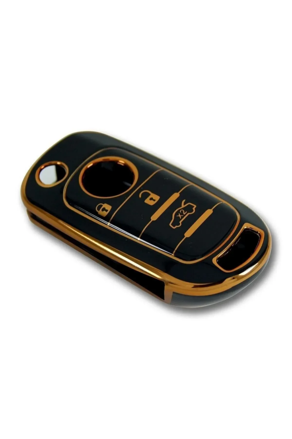 Fiat Egea Key Cover 3 Buttons Nano Protection Black Gold - 4