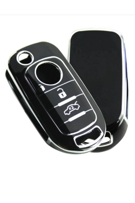 Fiat Egea Key Cover 3 Buttons Nano Protection Black Silver - 4