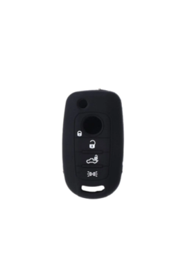 Fiat Egea Silicone Key Cover 4 Buttons Black Protective Case - Fiat