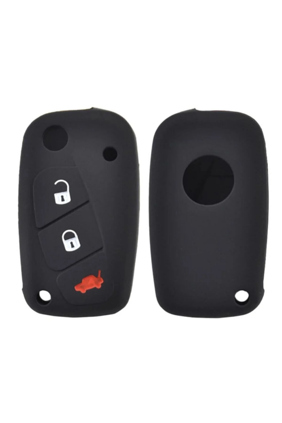 Fiat Fiorino Ducato Doblo Linea Punto Stilo Silicone Key Cover Black Compatible with Fiorino, Ducato, Doblo, Linea, Punto, and Stilo - 1