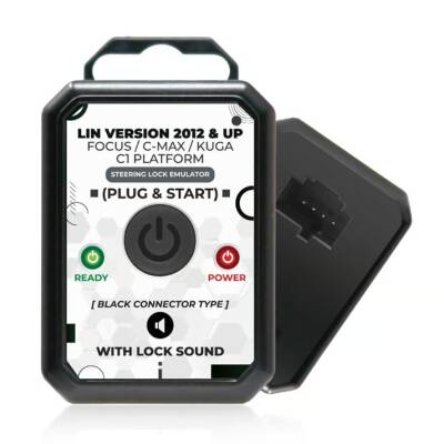 Ford Focus / C-Max / Kuga Steering Lock Emulator – LIN Version 2012 & Up – Black Connector Type – With Lock Sound – Plug & Start – No Programming Required | MK7446 - Ford