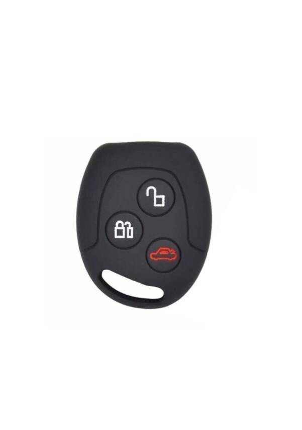Ford Silicone Key Protection Cover, Black Color, 3-Button, Compatible with Fiesta, Mondeo, Focus, Transit, Fusion - 1