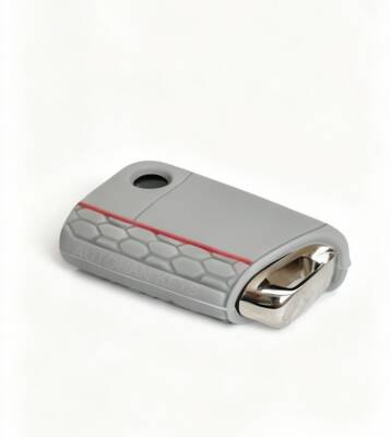 Gray Honeycomb Silicone Key Cover Volkswagen Skoda Seat Compatible with Golf7, Polo, Tiguan, Seat - 2