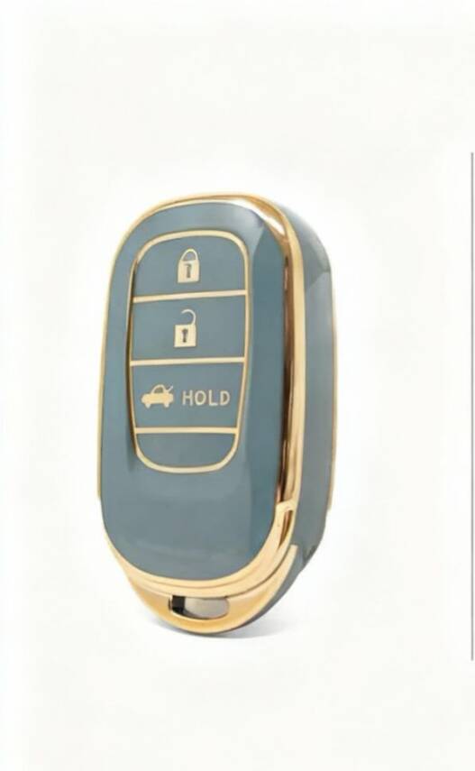 Honda Luxury Gray Gold Nano Smart Key Cover For FE1 Civic, CR-V, HR-V, Accord - 1