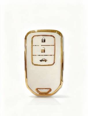 Honda Luxury White Gold Nano Smart Key Cover For Civic, Accord, CR-V, XR-V - Honda