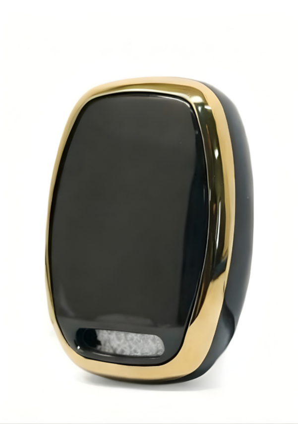 Honda Nano Key Cover, Black-Gold Color, 2-Button Non-Folding Design, Compatible with Civic FD6, CRV, Accord Models - 3