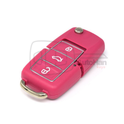 KeyDiy B01-3 Universal Flip Remote – 3-Button VW-Style Pink Edition - Volkswagen