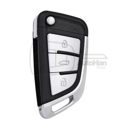 KeyDiy B29 Universal Flip Remote – 3-Button Metal-Trim VW-Style Remote - 