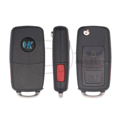 KeyDiy KD B01-2+1 Universal Flip Remote – Volkswagen Style 3-Button Remote - 4