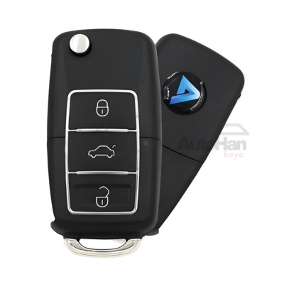 KeyDiy KD B01-3 Chrome – Universal Flip Remote 3-Button VW Style - Volkswagen