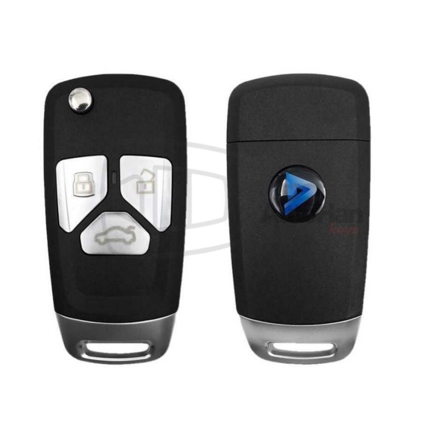 KeyDiy KD NB27-3 Universal Flip Remote – Multi-Function 3-Button Compact Remote - 1