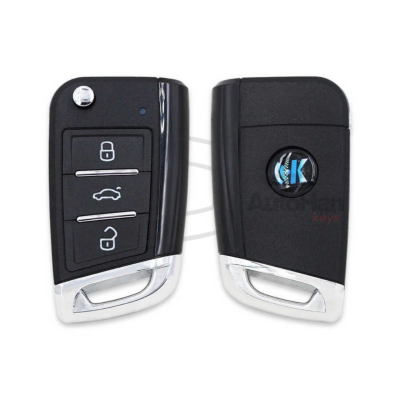 KeyDiy KD ZB15 Universal Smart Flip Remote – Volkswagen Style 3-Button Remote - 