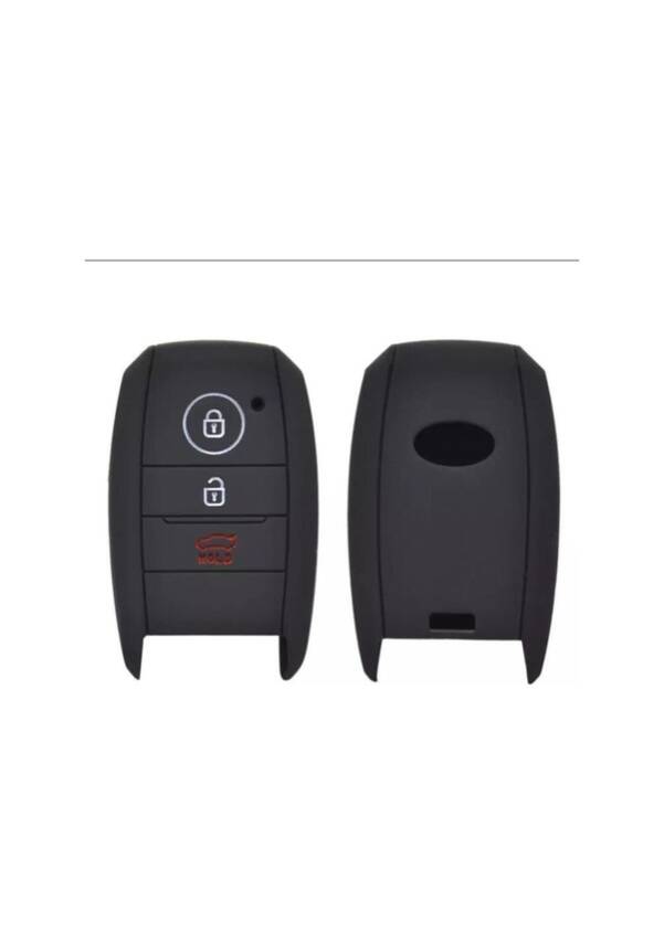 Kia Black Silicone 3 Button Key Protection Cover Compatible with Rio, Ceed, Soul, Sportage, Sorento, Carens, Picanto Models - 2