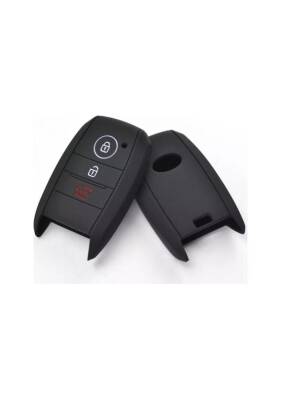 Kia Black Silicone 3 Button Key Protection Cover Compatible with Rio, Ceed, Soul, Sportage, Sorento, Carens, Picanto Models - 3