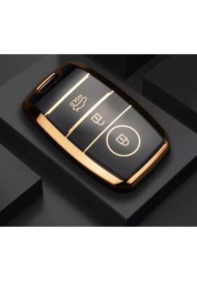 Kia Luxury Black Gold Nano Coated 3 Button Key Case Compatible with Rio, Ceed, Soul, Sportage, Sorento, Picanto Models - 2