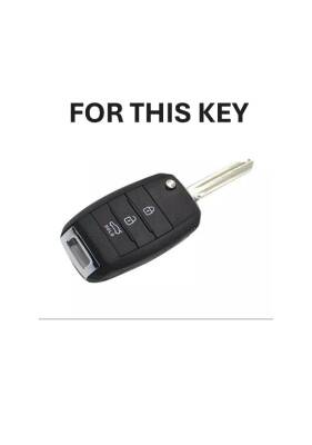 Kia Luxury Silicone Key Cover, Black Protective Case, Compatible with Rio, Ceed, Cerato, Sportage Models - 2