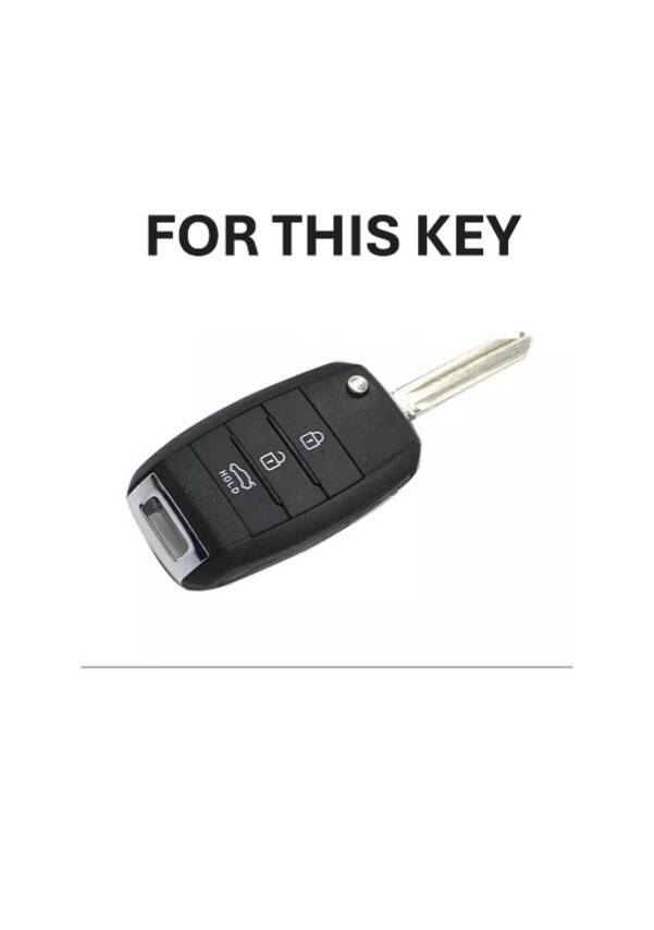 Kia Luxury Silicone Key Cover, Black Protective Case, Compatible with Rio, Ceed, Cerato, Sportage Models - 2