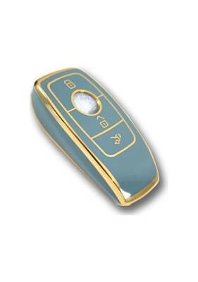 Mercedes-Benz FBS4 Type Nano Smart Key Cover, Gray-Gold Color, 4-Button Design, Compatible with 2017–2020 Models - 4